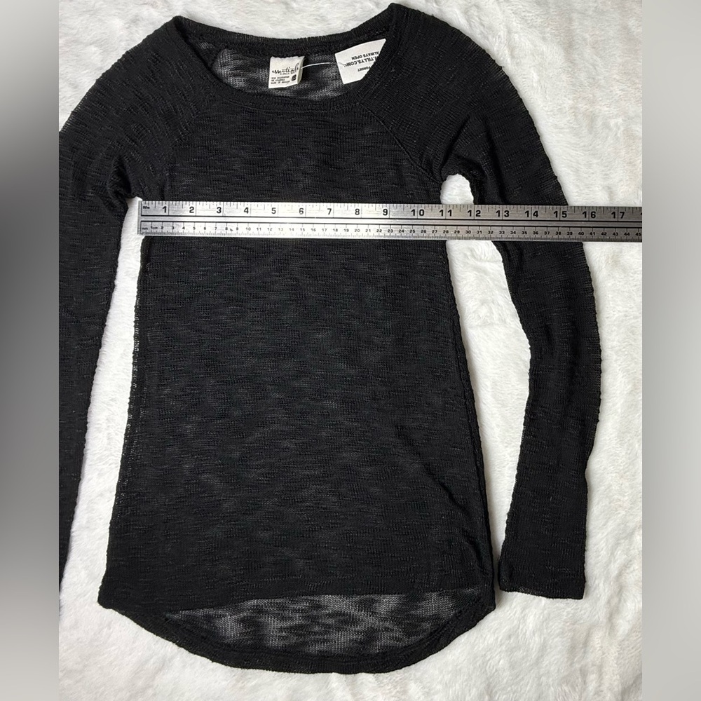 Essentials by Full Tilt Black Long Sleeve Burnout Top - Picture 4 of 6
